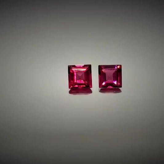 0.80ct Square Cut Pinkish Purple Rhodolite Garnet Pair - Premium Jewelry from Dazzling Delights - Just $28.95! Shop now at Dazzling Delights