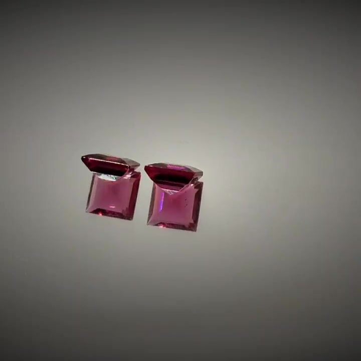 0.80ct Square Cut Pinkish Purple Rhodolite Garnet Pair - Premium Jewelry from Dazzling Delights - Just $28.95! Shop now at Dazzling Delights