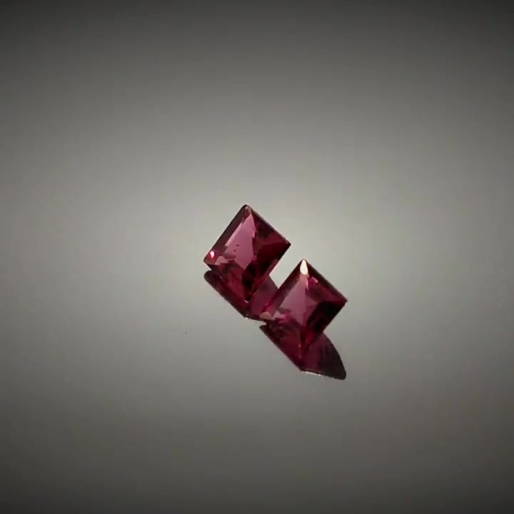 0.80ct Square Cut Pinkish Purple Rhodolite Garnet Pair - Premium Jewelry from Dazzling Delights - Just $28.95! Shop now at Dazzling Delights