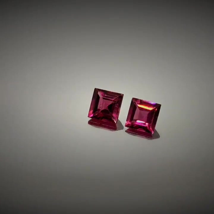 0.80ct Square Cut Pinkish Purple Rhodolite Garnet Pair - Premium Jewelry from Dazzling Delights - Just $28.95! Shop now at Dazzling Delights