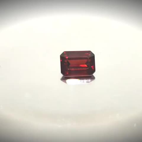 1.24ct Emerald Cut Deep Vivid Blood Red Garnet | Shop Now at Dazzling ...