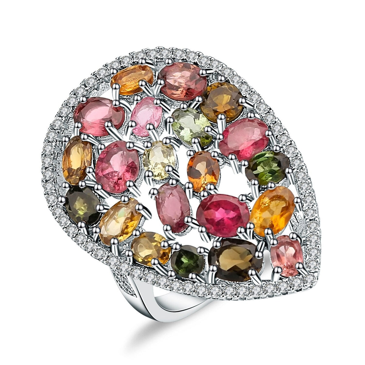 "The Tourmaline Treasure" 5.2ct Oval Cut Multi-Colour Tourmaline Cocktail Ring - Premium Jewelry from Dazzling Delights - Just $158.95! Shop now at Dazzling Delights
