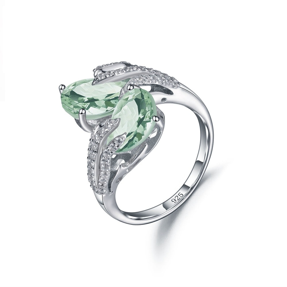 "The Verdant Duo" Dual Pear Cut Natural Prasiolite Ring - Premium Jewelry from Dazzling Delights - Just $107.95! Shop now at Dazzling Delights