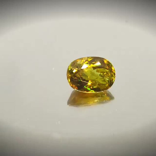 2.16ct Oval Cut Greenish Yellow Sphene With Rainbow Fire - Premium Jewelry from Dazzling Delights - Just $61.95! Shop now at Dazzling Delights