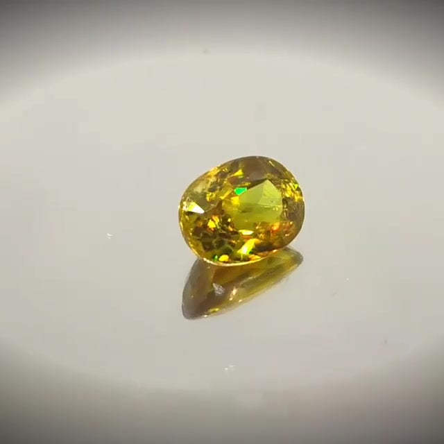 2.16ct Oval Cut Greenish Yellow Sphene With Rainbow Fire - Premium Jewelry from Dazzling Delights - Just $61.95! Shop now at Dazzling Delights