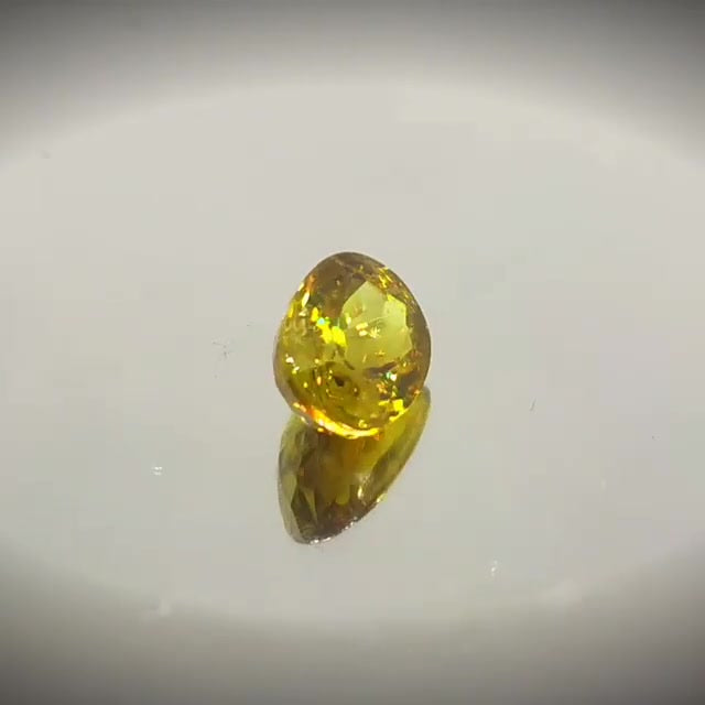 2.16ct Oval Cut Greenish Yellow Sphene With Rainbow Fire - Premium Jewelry from Dazzling Delights - Just $61.95! Shop now at Dazzling Delights