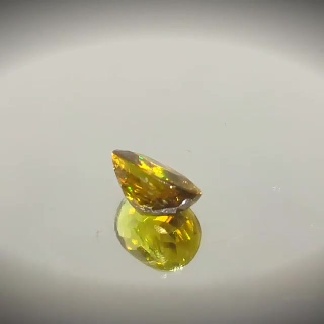 2.16ct Oval Cut Greenish Yellow Sphene With Rainbow Fire - Premium Jewelry from Dazzling Delights - Just $61.95! Shop now at Dazzling Delights