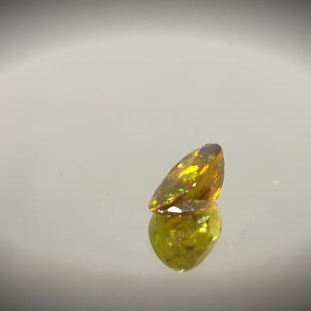 2.16ct Oval Cut Greenish Yellow Sphene With Rainbow Fire - Premium Jewelry from Dazzling Delights - Just $61.95! Shop now at Dazzling Delights