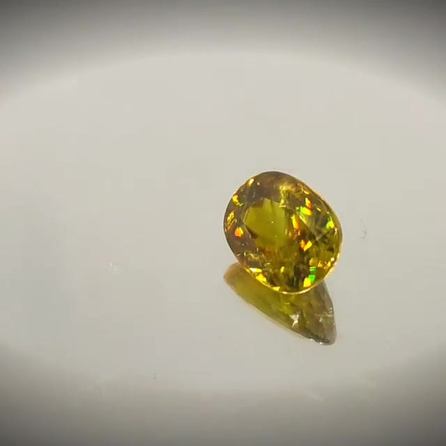 2.16ct Oval Cut Greenish Yellow Sphene With Rainbow Fire - Premium Jewelry from Dazzling Delights - Just $61.95! Shop now at Dazzling Delights