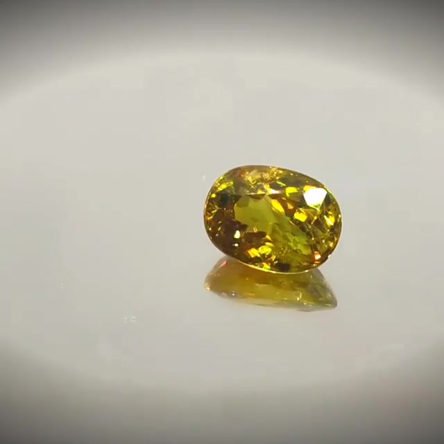 2.16ct Oval Cut Greenish Yellow Sphene With Rainbow Fire - Premium Jewelry from Dazzling Delights - Just $61.95! Shop now at Dazzling Delights