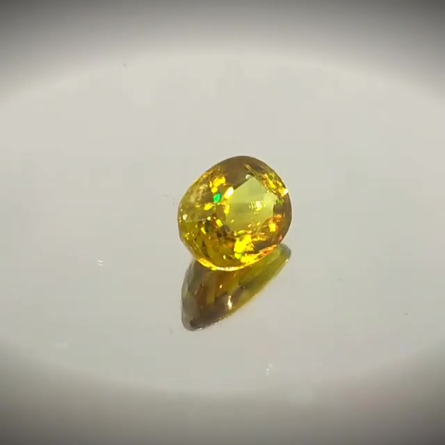 2.16ct Oval Cut Greenish Yellow Sphene With Rainbow Fire - Premium Jewelry from Dazzling Delights - Just $61.95! Shop now at Dazzling Delights