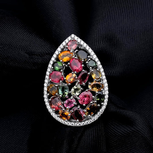 "The Tourmaline Treasure" 5.2ct Oval Cut Multi-Colour Tourmaline Cocktail Ring - Premium Jewelry from Dazzling Delights - Just $158.95! Shop now at Dazzling Delights