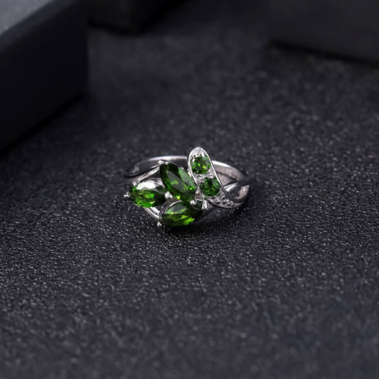 "The Silver Leaf" 2.12ct Natural Chrome Diopside Ring - Premium Jewelry from Dazzling Delights - Just $96.95! Shop now at Dazzling Delights