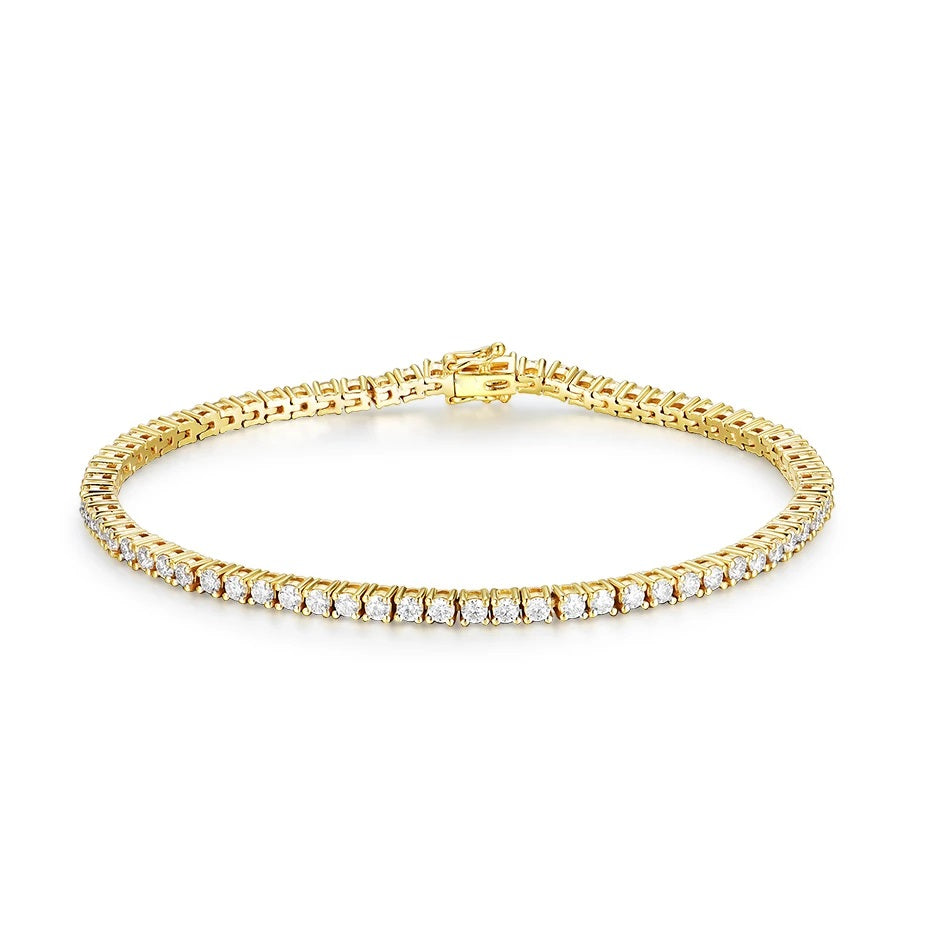 Round Brilliant Cut Moissanite Tennis Bracelets - Premium Jewelry from Dazzling Delights - Just $192.95! Shop now at Dazzling Delights